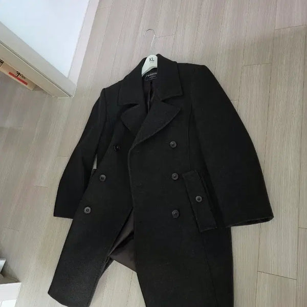 [BUNJANG] Renoma Double Coat Black / 레노마 더블 코트 블랙