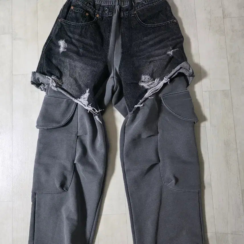 [BUNJANG] Andersson Bell Rugged Denim Inset Sweatpants S / 앤더슨벨 러그드 데님 인셋 스웻 팬츠 S