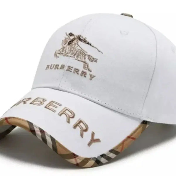 [BUNJANG] Burberry Logo Check Pattern Cotton Baseball Cap - White / 버버리 볼캡 화이트 남녀공용