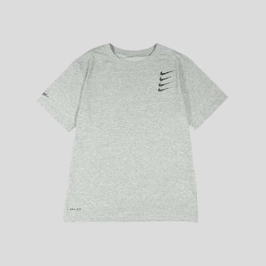 [BUNJANG] Nike Geometric Quadra Swoosh Logo Dri-FIT Cotton Blend Short Sleeve T-Shirt / 나이키 그레이 블랙 배색 기하학 쿼드라스우시 로고 드라이핏 코튼블렌드 반팔 티셔츠 M-L
