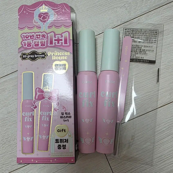 [BUNJANG] Etude House Curl Fix Mascara 1+1 Set (Gray Brown) / [미개봉 새상품] 에뛰드 컬픽스 마스카라 1+1 기획세트 03 그레이 브라운