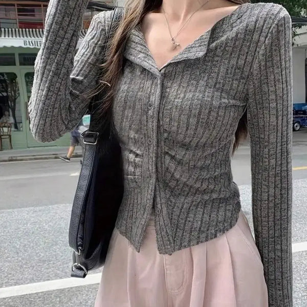 [BUNJANG] Ribbed Knit Cardigan New Arrival / 골지 니트 가디건 새상품