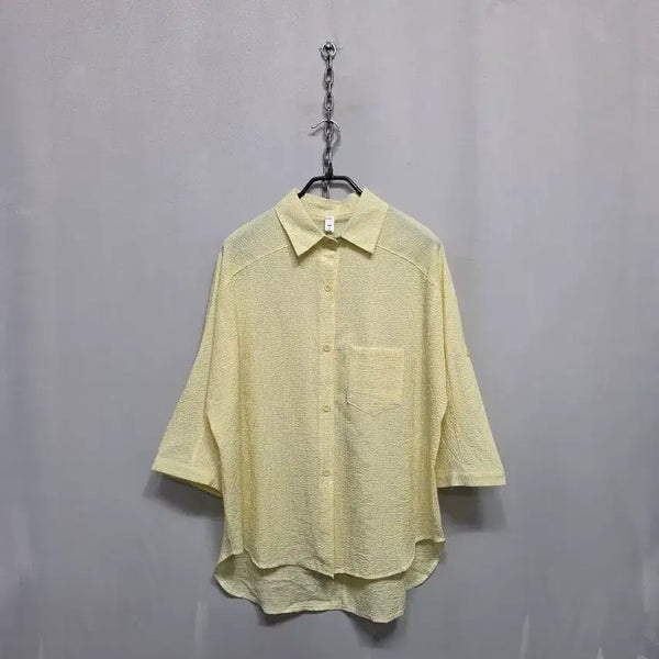 [BUNJANG] Crimson Cotton Shirt / 지지미 셔츠