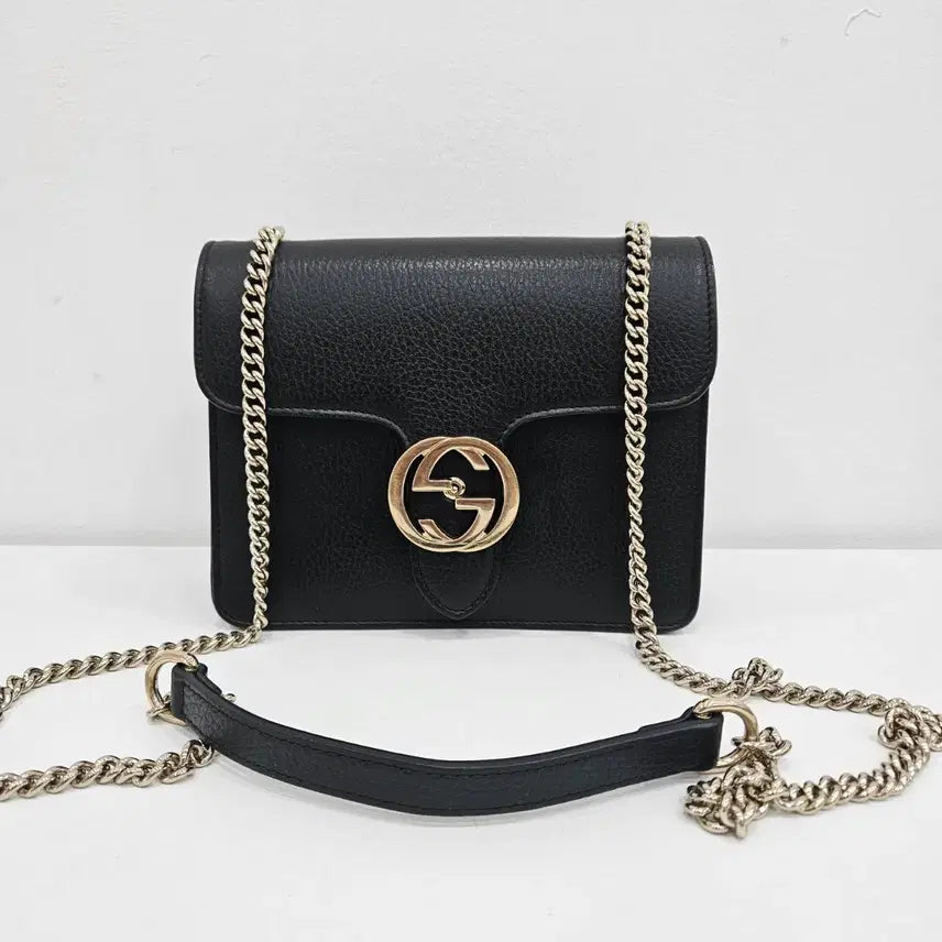 [BUNJANG] Gucci Interlocking GG Chain Shoulder Bag / 구찌 인터로킹 GG 체인 숄더백