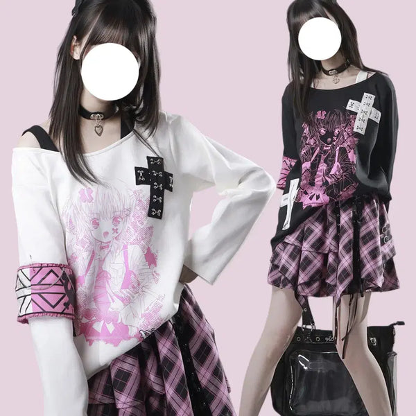 [BUNJANG] Y2K Otaku T-Shirt / 캐캐체st 아무 Y2K 오타쿠 티셔츠
