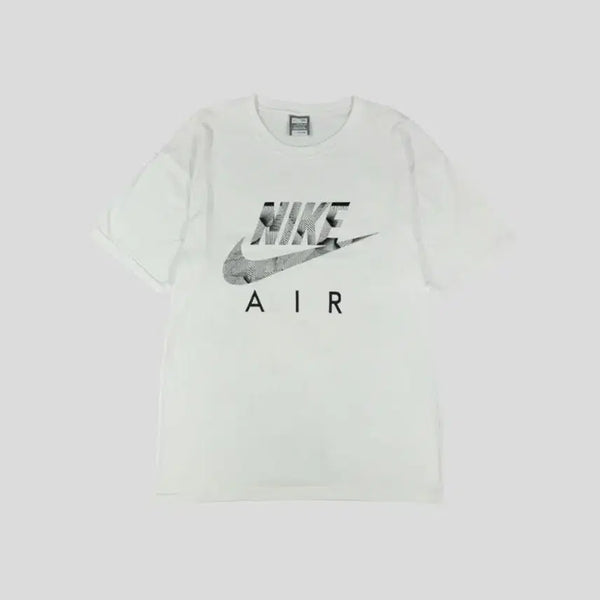 [BUNJANG] Nike Air Geometric Big Futura Logo Short Sleeve T-Shirt / 나이키 에어 화이트 블랙 배색 기하학 빅퓨추라로고 반팔 티셔츠 2XL
