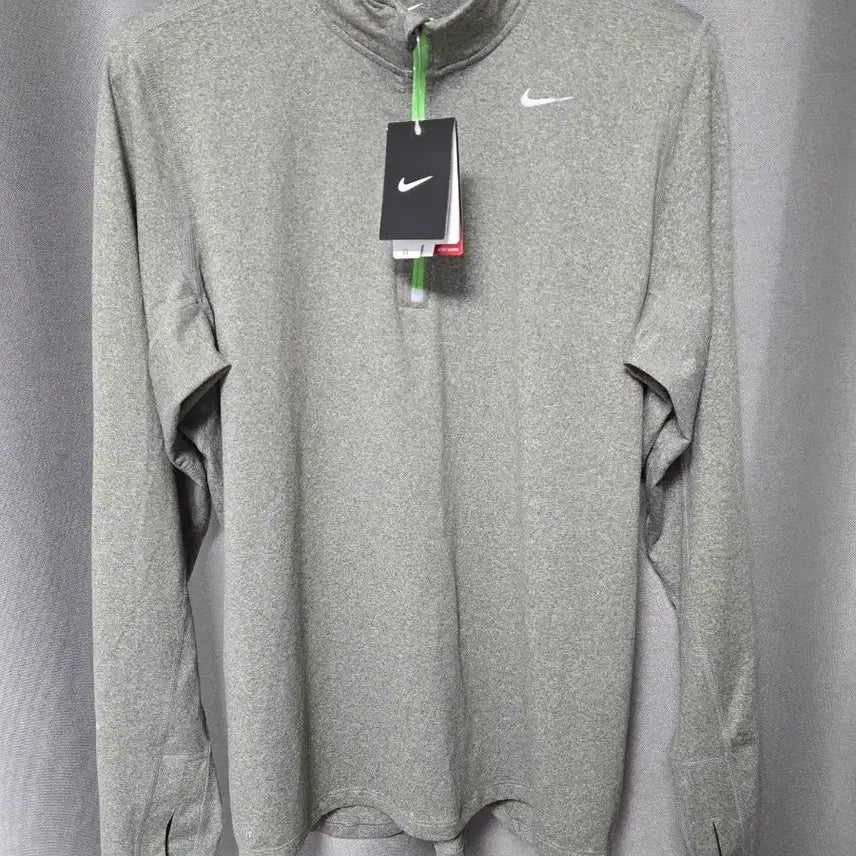 [BUNJANG] Nike Dri-FIT Charcoal Half-Zip Long Sleeve Shirt - Size M / 나이키 러닝 드라이핏 차콜 하프집업 긴팔M