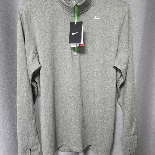 [BUNJANG] Nike Dri-FIT Charcoal Half-Zip Long Sleeve Shirt - Size M / 나이키 러닝 드라이핏 차콜 하프집업 긴팔M