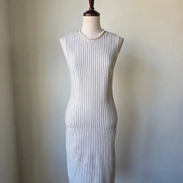 [BUNJANG] Agnesb. Striped Sleeveless Dress / 아네스베 스트라이프 민소매 원피스
