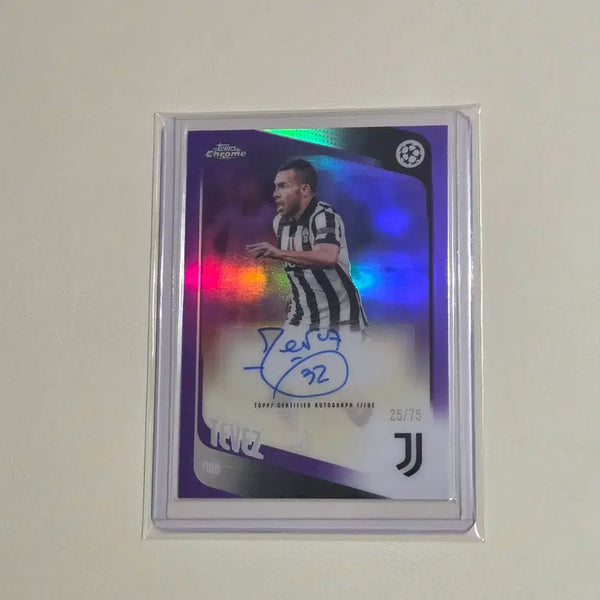 [BUNJANG] Carlos Tevez Juventus Topps Chrome Purple Auto Autograph Card (Limited 75) / [75한정오토] 카를로스 테베즈 유벤투스 탑스 크롬 퍼플 오토 축구카드