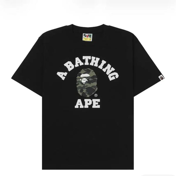 [BUNJANG] BAPE 1st Camo College T-Shirt Black Green / 베이프 퍼스트 카모 컬리지 티셔츠 블랙 그린