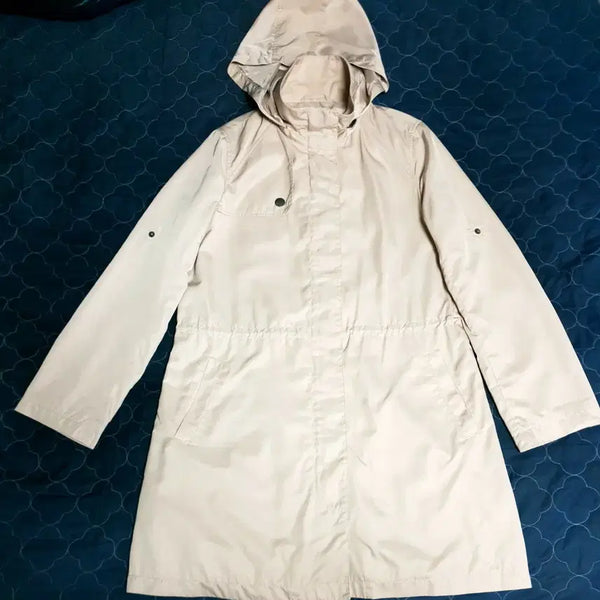 [BUNJANG] Lacoste Sporty Poly Hooded Trench Coat Sand Beige (M) / 라코스테 스포티 폴리 후드 트렌치코트 샌드베이지 (M)