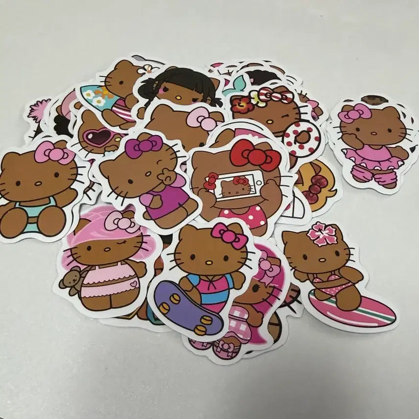 [BUNJANG] Tanning Kitty Sticker Set / 태닝키티 조각스티커