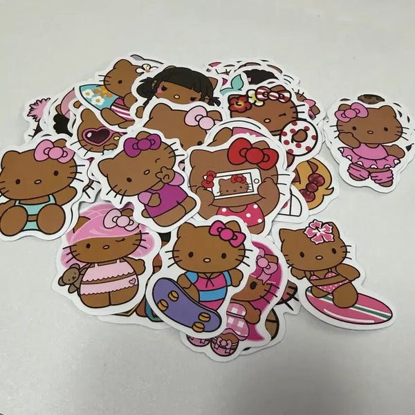 [BUNJANG] Tanning Kitty Sticker Set / 태닝키티 조각스티커