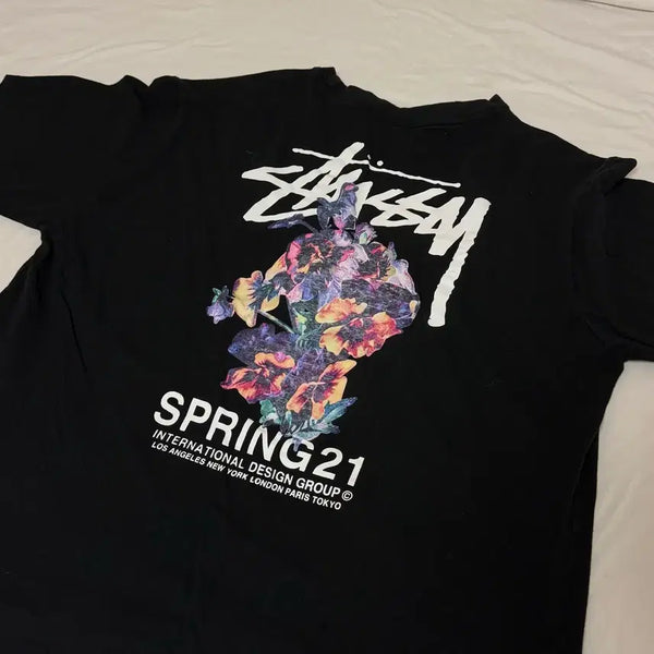 [BUNJANG] Stussy Floral Print T-Shirt / 스투시 프린팅 반팔 티셔츠