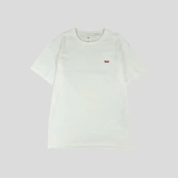 [BUNJANG] Levi's White Red Colorblock Batwing Small Logo Standard Fit Cotton T-Shirt M / 리바이스 화이트 레드 배색 배트윙 스몰로고 스탠다드핏 심플 베이직 코튼 반팔 티셔츠 M