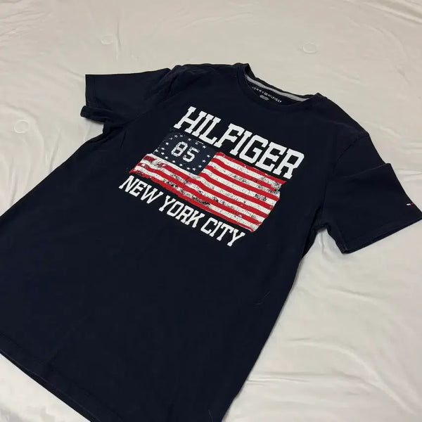 [BUNJANG] Tommy Hilfiger Navy Flag T-Shirt / 타미힐피거 네이비 성조기 반팔티셔츠