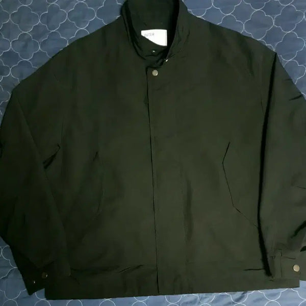 [BUNJANG] ZIOZIA Sporty Cotton Poly High Neck Oversized Classic Jacket Black (M) / 지오지아 스포티 코튼 폴리 하이넥 오버핏 클래식 자켓 블랙 (M)