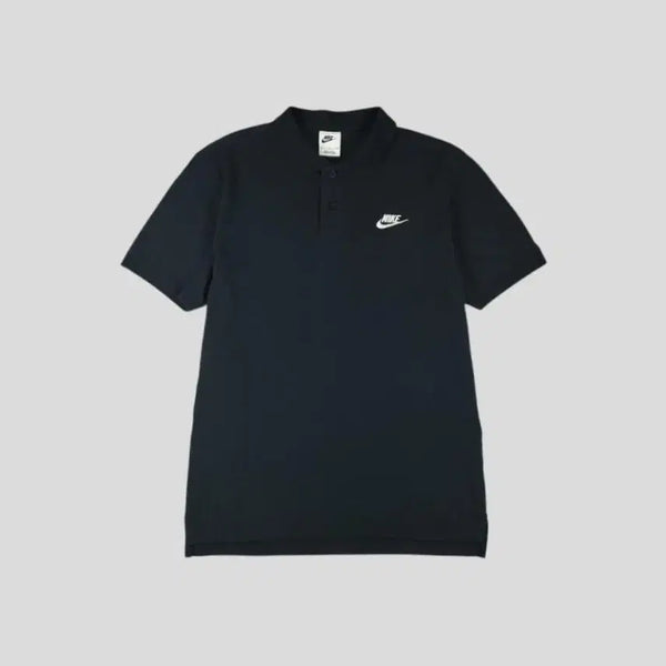 [BUNJANG] Nike Futura Logo Colorblock Half-Button PK Pique Short Sleeve T-Shirt (M) / 나이키 블랙 화이트 배색 퓨추라로고 하프버튼 카라넥 PK 피케 반팔 티셔츠 M