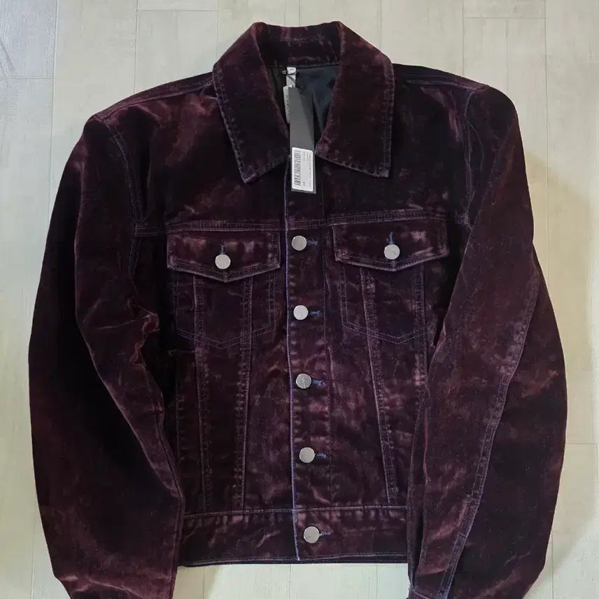 [BUNJANG] Noir Velvet Two-Tone Denim Trucker Jacket / 노이어 벨벳 투톤 데님 트러커 자켓 48