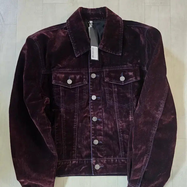 [BUNJANG] Noir Velvet Two-Tone Denim Trucker Jacket / 노이어 벨벳 투톤 데님 트러커 자켓 48