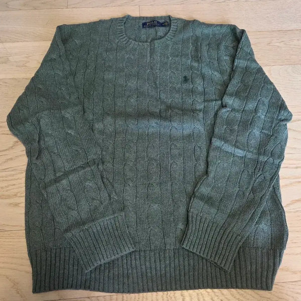 [BUNJANG] Polo Ralph Lauren Cable Knit Green M / 폴로 랄프로렌 케이블 니트 그린 M