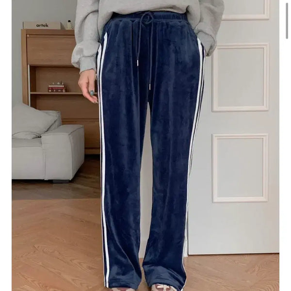 [BUNJANG] Velvet Banding Training Pants Navy / 벨벳 네이비 밴딩트레이닝팬츠 바지