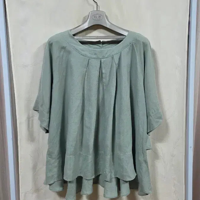 [BUNJANG] Linen Blouse Shirring Asymmetrical / 셔링이예쁜언발란스린넨블라우스(free)