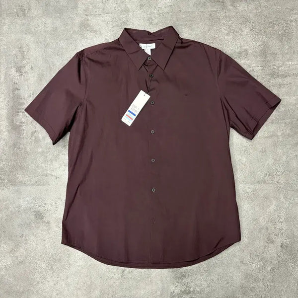 [BUNJANG] Calvin Klein Core Plus Short Sleeve Shirt Wine Tasting XL / 캘빈클라인 코어 플러스 반팔 셔츠 와인 테이스팅 XL 데드스탁