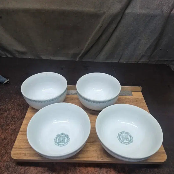 [BUNJANG] 1950s-60s Eosa-gi Rice and Soup Bowl Set (4 pieces) / 1950-60년대 외사기 밥그릇 국그릇세트  4점 세트