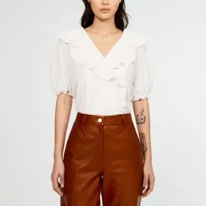 [BUNJANG] Claudie Pierlot Ruffle Blouse Size 40 / (새상품) 끌로디피에로 러플 블라우스 40사이즈