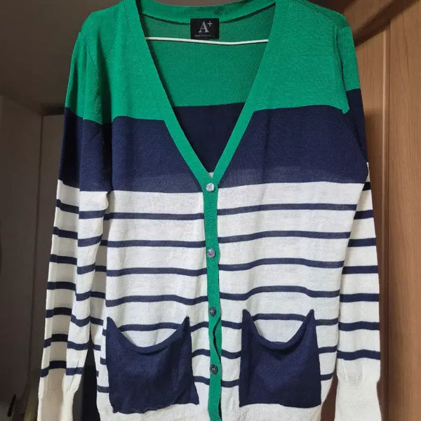 [BUNJANG] A+ Striped Knit Cardigan / 가디건