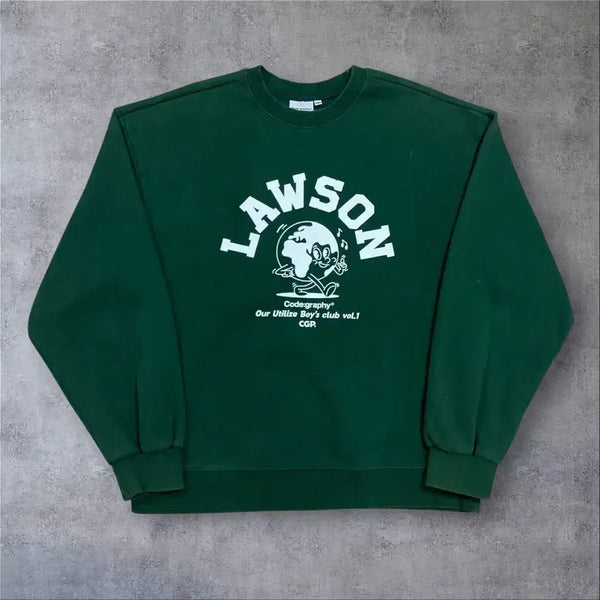 [BUNJANG] Code Graphy Big Logo Green Sweatshirt L / 코드그라피 빅로고 그린 맨투맨
