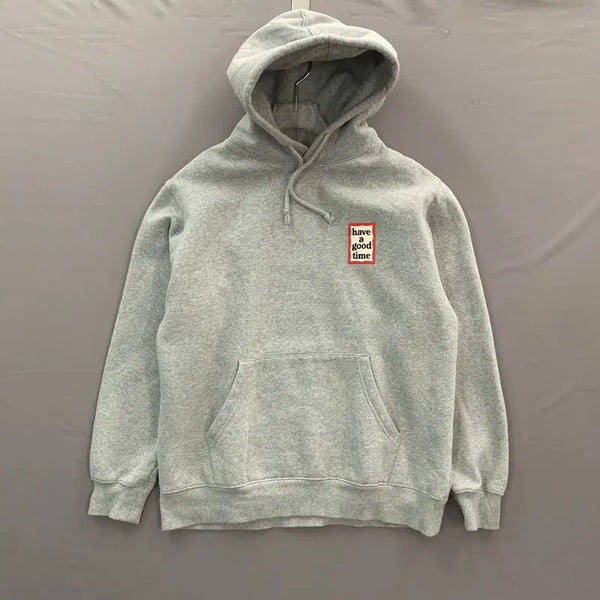 [BUNJANG] Have A Good Time Small Logo Printing Hoodie / M 헤브어굿타임 스몰 로고 프린팅 기모 후드티