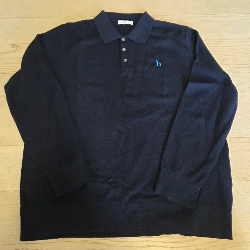 [BUNJANG] Hazzys Long-Sleeve Collar Knit Navy 110 / 헤지스 긴팔 카라니트 네이비 110