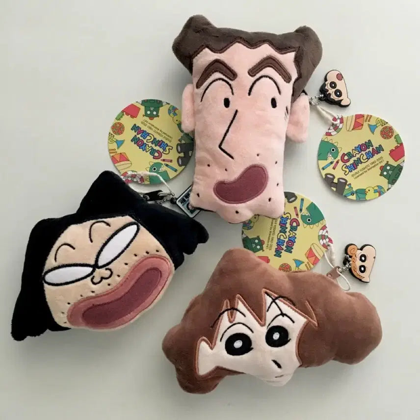 [BUNJANG] Crayon Shin-chan Supporting Characters Face Plush Pouch Shin Hyung-man Bong Mi-sun / 짱구는 못말려 조연 얼굴 푹신 인형 파우치 신형만 봉미선