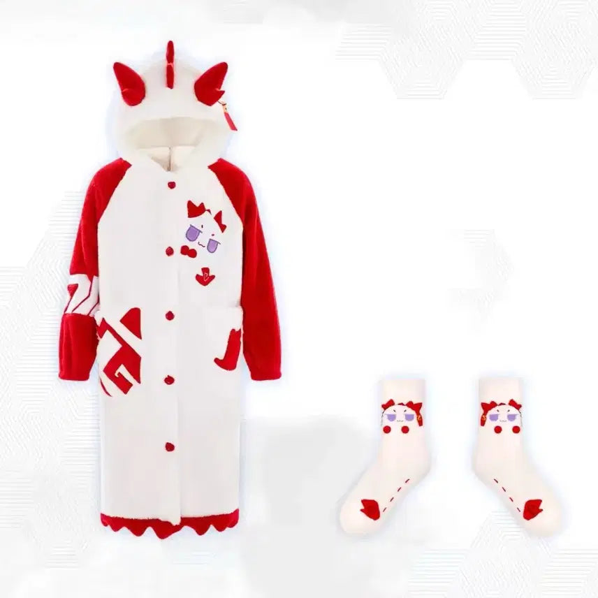 [BUNJANG] Arknights Nian Dragon Bubble Pajamas & Socks Set / 명일방주 니엔 드래곤 버블 잠옷 홈웨어 양말