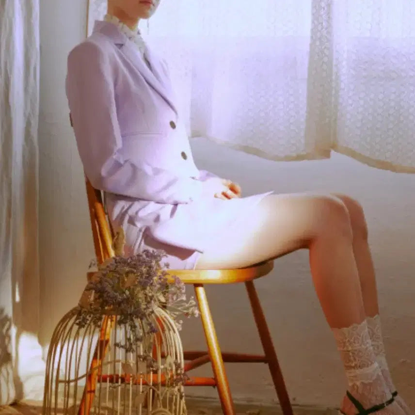 [BUNJANG] Mignon'neuf Lavender Two-Piece Suit Set Twice Nayeon / 미뇽네프 연보라 투피스 셋업 정장 트와이스 나연