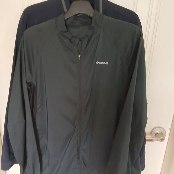 [BUNJANG] Hummel Windbreaker Jacket Dark Green Size 110 (2 pcs) / 험멜 바람막이 자켓 다크그린  110  2장