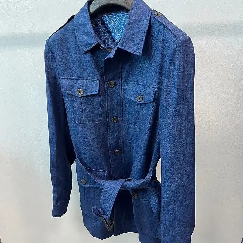 [BUNJANG] MAN ON THE BOON Belted Linen Safari Jacket / 95) 맨온더분 벨티드 린넨 사파리