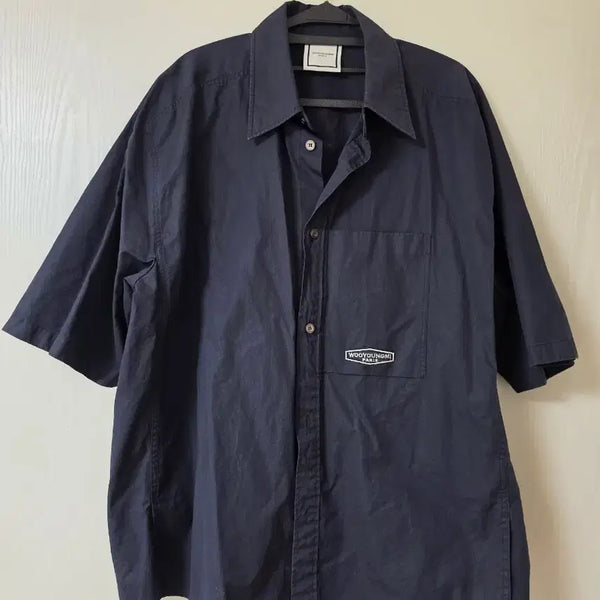 [BUNJANG] Wooyoungmi Backlog Short Sleeve Shirt Navy Size 52 / 우영미 백로그 반팔셔츠52 /110