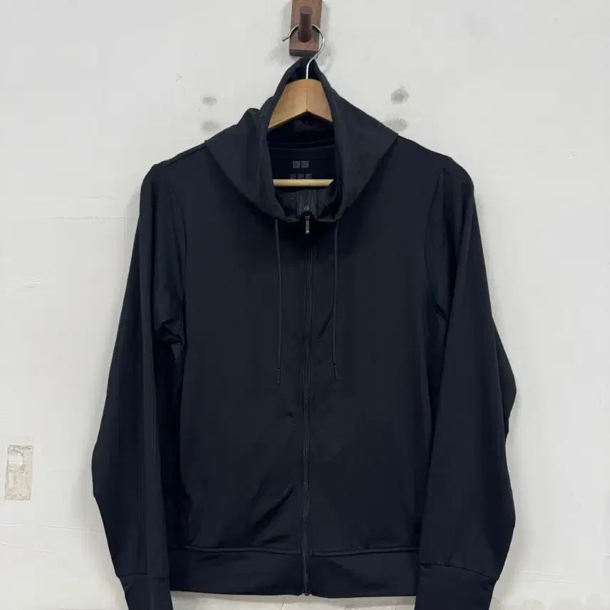 [BUNJANG] Uniqlo AIRism Hooded Zip-Up Black / (M)유니클로 에어리즘 후드집업 블랙