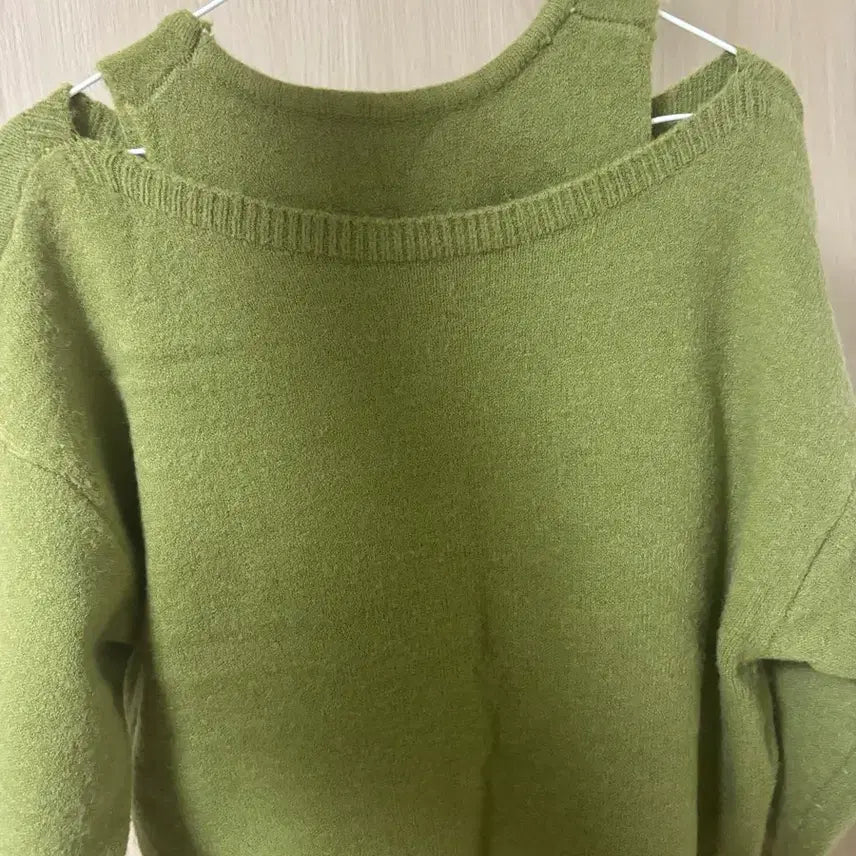 [BUNJANG] Layered Long Sleeve Knit Vest Set - Olive / 레이어드 긴팔 니트 올리브색 니트조끼 니트긴팔
