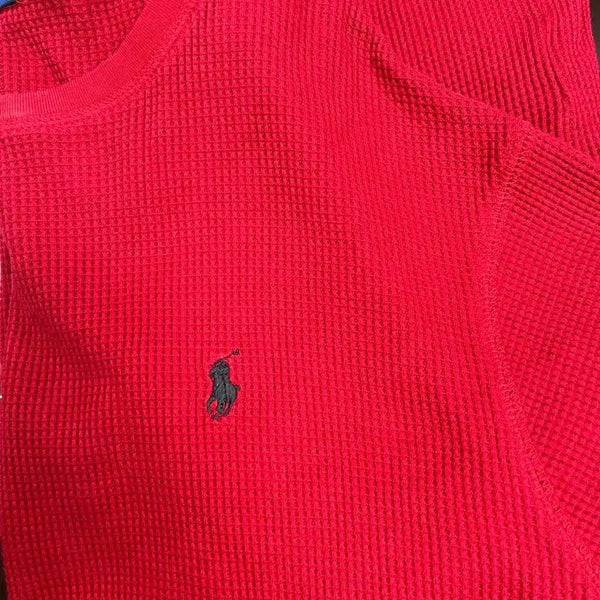 [BUNJANG] Polo Ralph Lauren Waffle Long Sleeve T-Shirt Red / 폴로 랄프로렌 와플 긴팔 티셔츠 레드