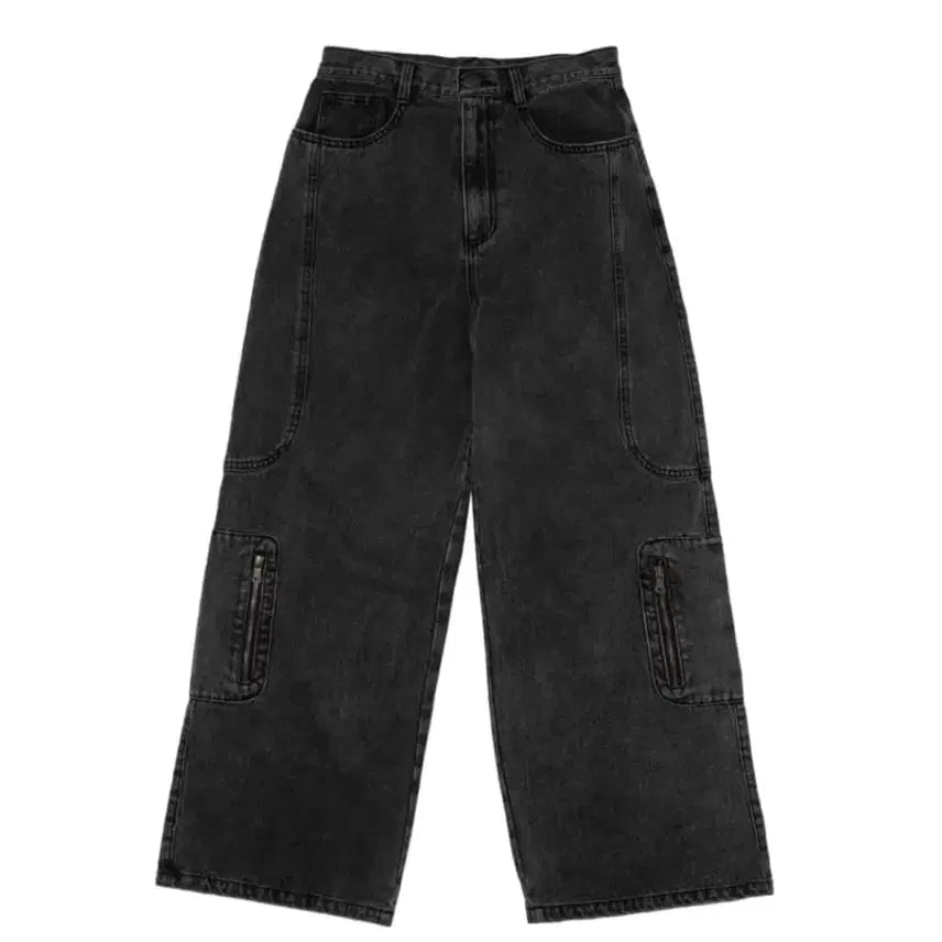 [BUNJANG] Koiseio Logo Washed Black Denim Pants / 코이세이오 로고 워시드 흑청 데님 팬츠