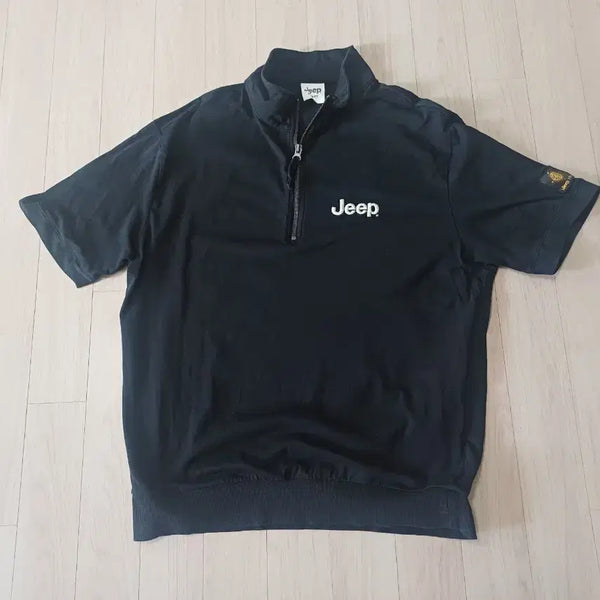 [BUNJANG] Jeep Short Sleeve Zip-Up T-Shirt Black / Jeep 반팔 집업 티셔츠 블랙