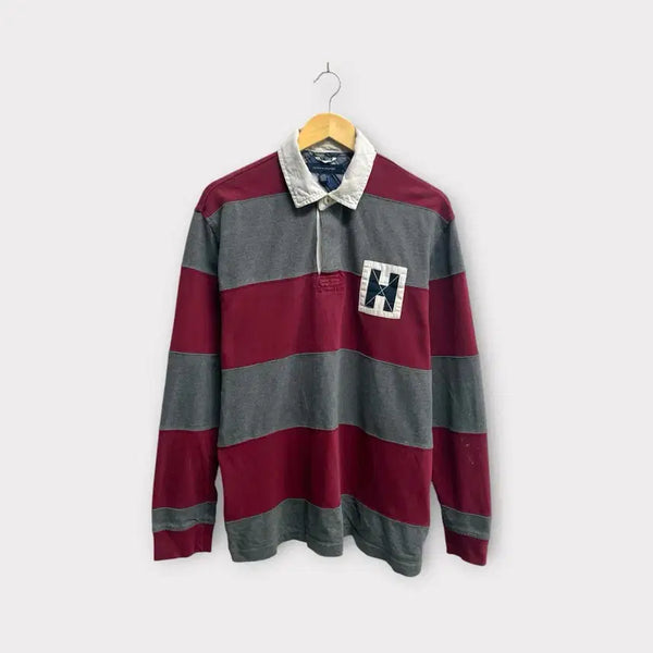[BUNJANG] Tommy Hilfiger H Logo Patch Rugby T-Shirt - Size L / 타미힐피거 H로고 패치 럭비 티셔츠 L