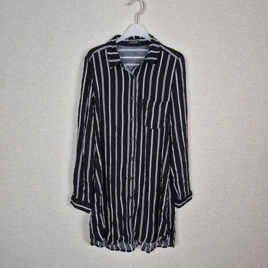 [BUNJANG] Rayon 100% Stripe Long Blouse (M) / (#55,66추천/M)레이온100% 스트라이프 롱블라우스