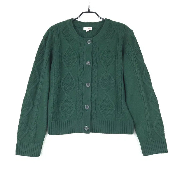 [BUNJANG] SPAO Argyle Pattern Cardigan Green (L) / 스파오 여성 아가일 패턴 가디건 그린(L)