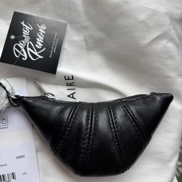 [BUNJANG] Lemaire Mini Croissant Bag Charm Black Lambskin / 르메르 미니 크루아상 키링 블랙
